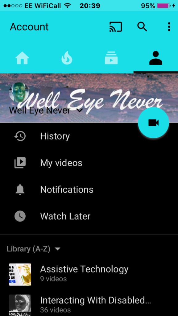 Screenshot of Youtube on my iPhone