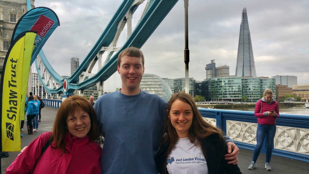 Me with Carol from Metro Blind Sport and Nicola from East London Vision on Tower Bridge.