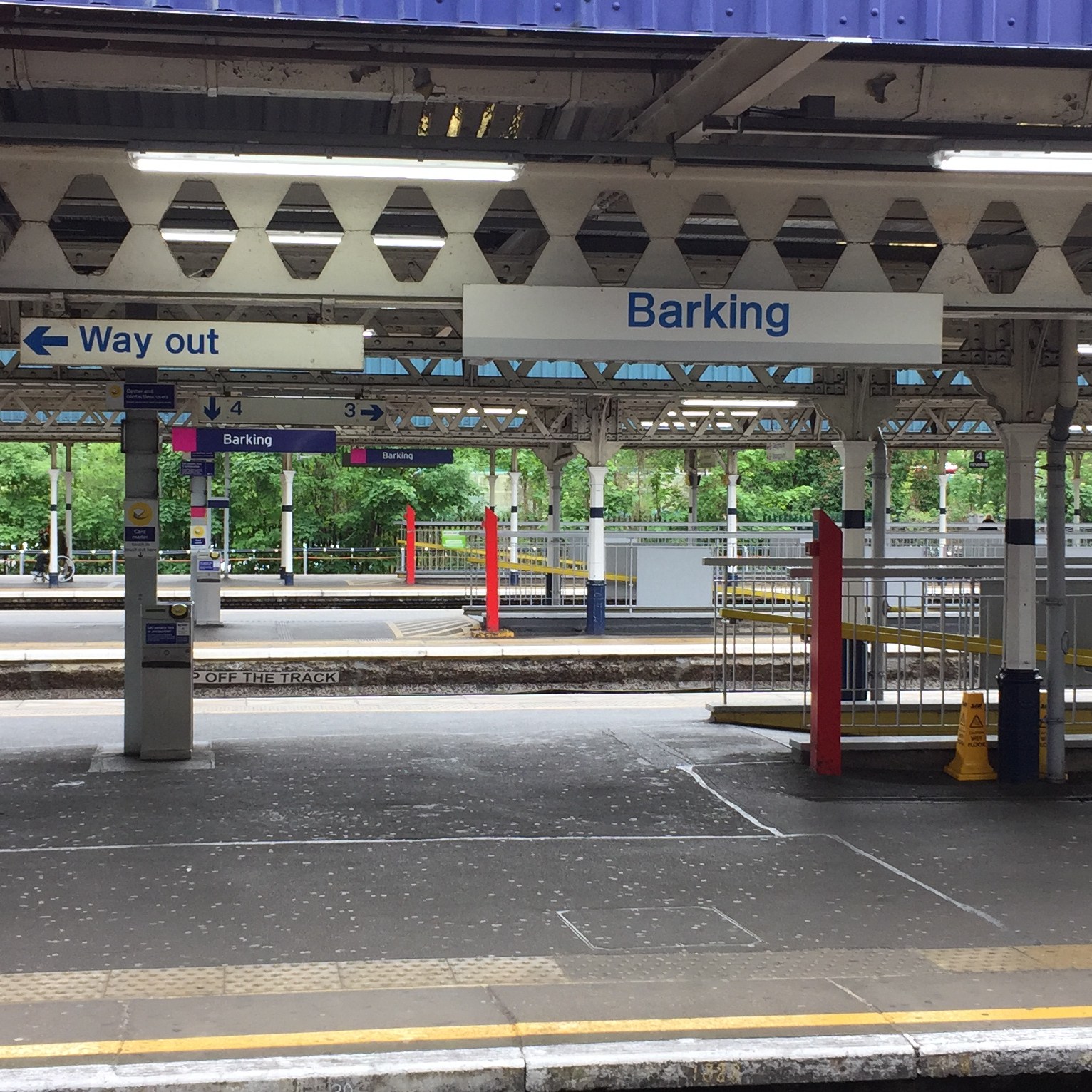 Empty platforms at Barking Station.