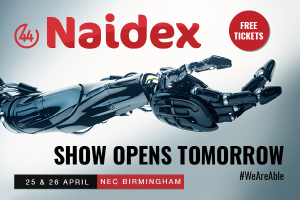 Naidex Banner - Show opens tomorrow