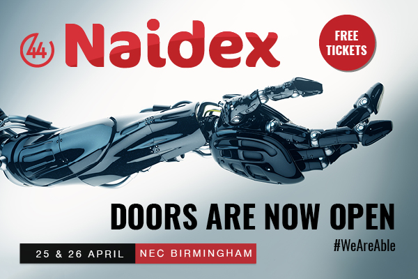Naidex Banner - Doors are now open