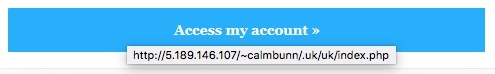 Screenshot of link address in iTunes scam email.