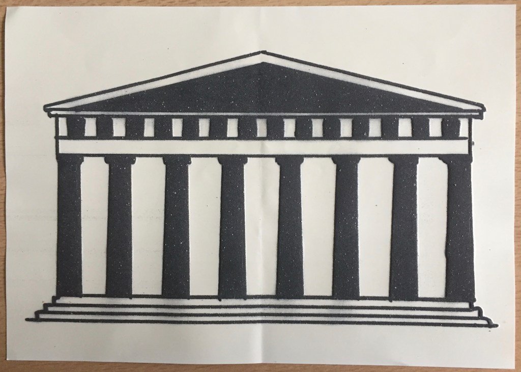 Parthenon Exterior - Tactile Drawing