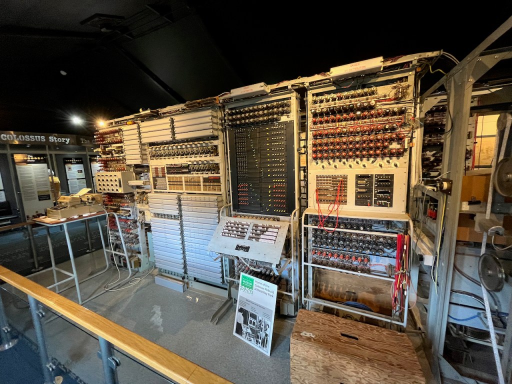 The giant and highly complex Colossus computer, that fills most of the large room it's in.