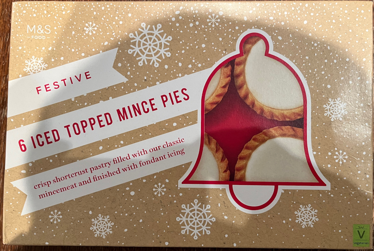 M&S Iced Topped Mince Pies, which have a topping of fondant icing.