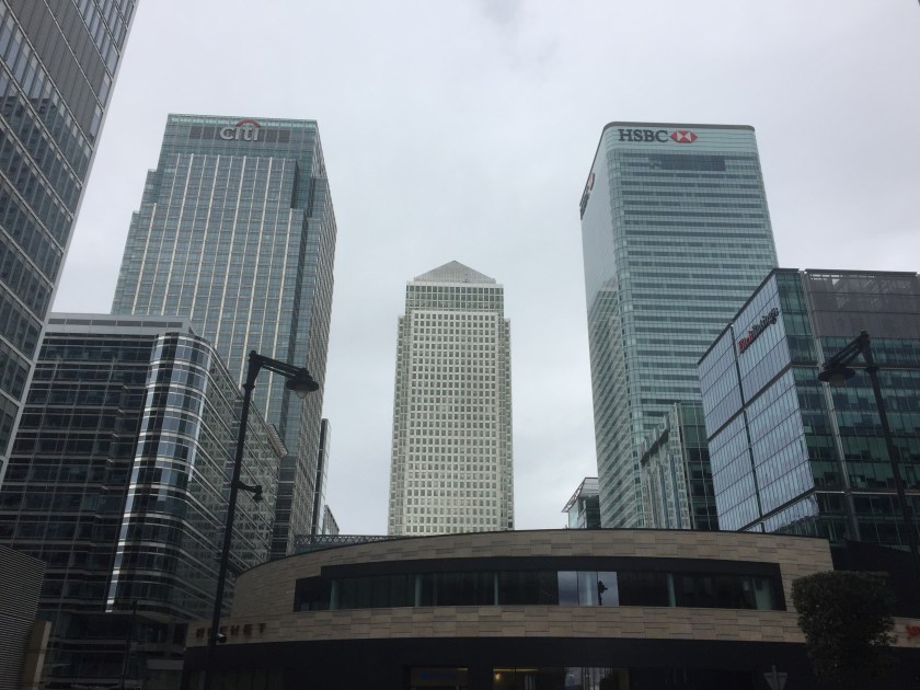 One Canada Square, the iconic skyscraper with its pyramid shaped roof that everybody thinks of in association with Canary Wharf.