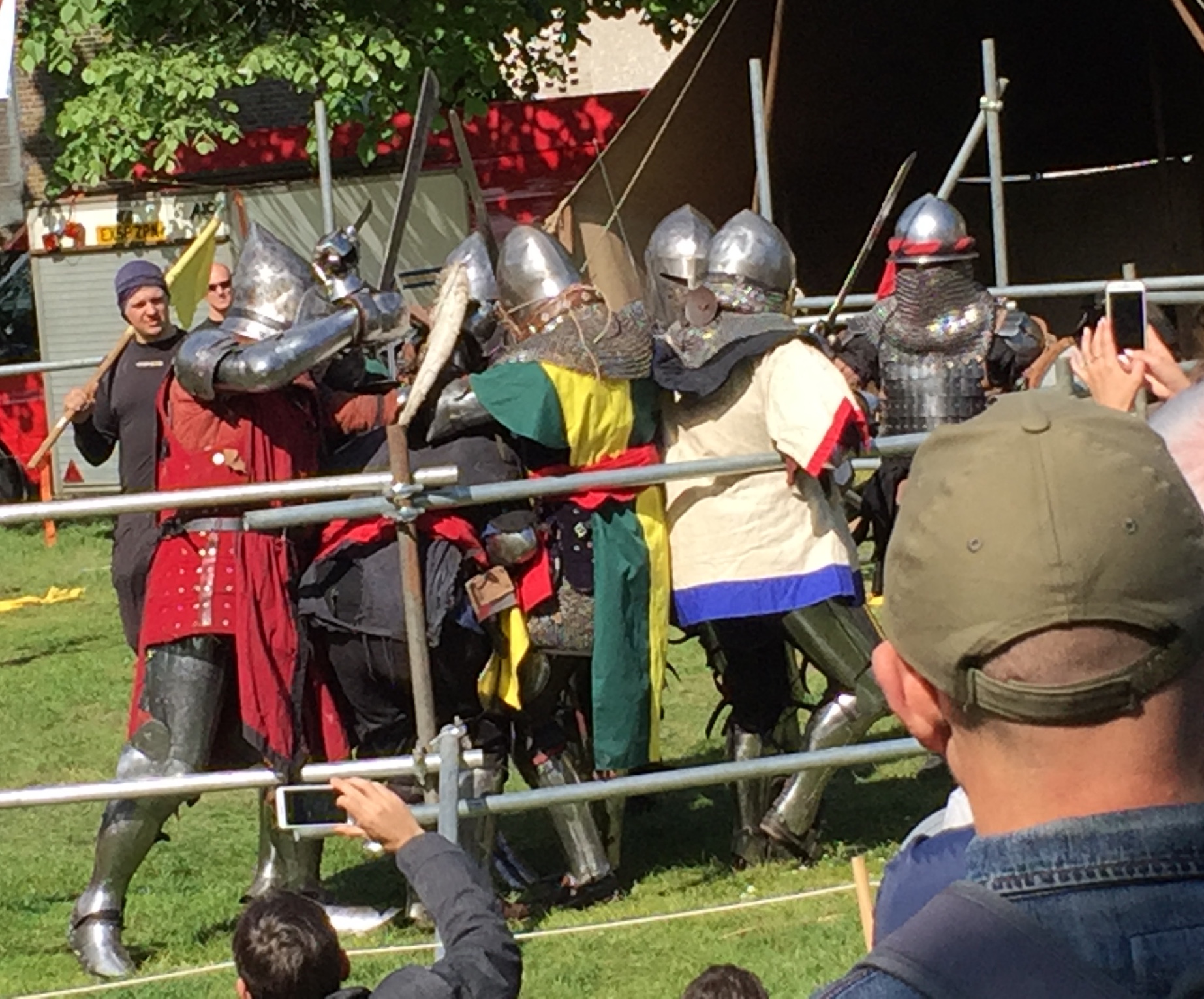 A group of knights fighting.