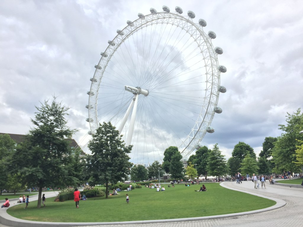 The huge London Eye ferris wheel.