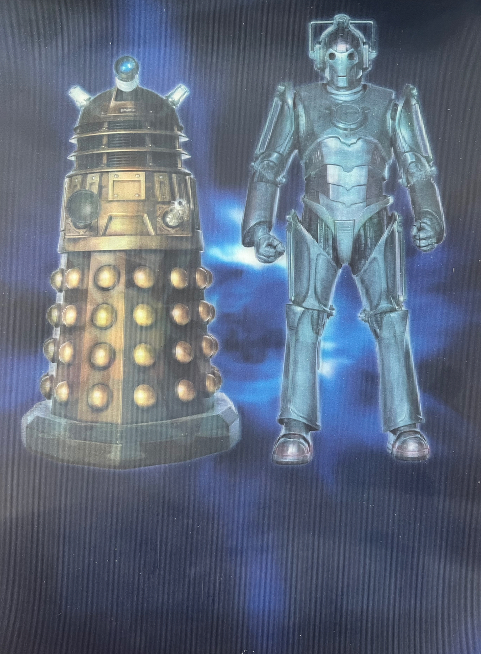 Lenticular cover art from the old Doctor Who Series 2 DVD set, featuring a Dalek and a Cyberman.