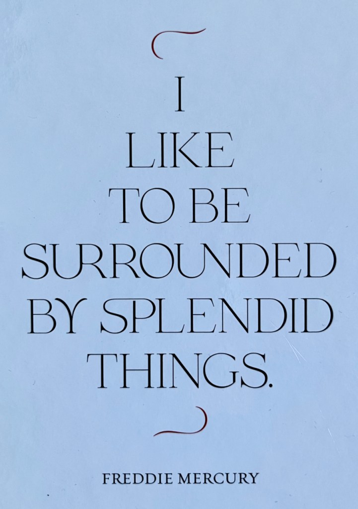 Quote by Freddie Mercury that says I like to be surrounded by splendid things.