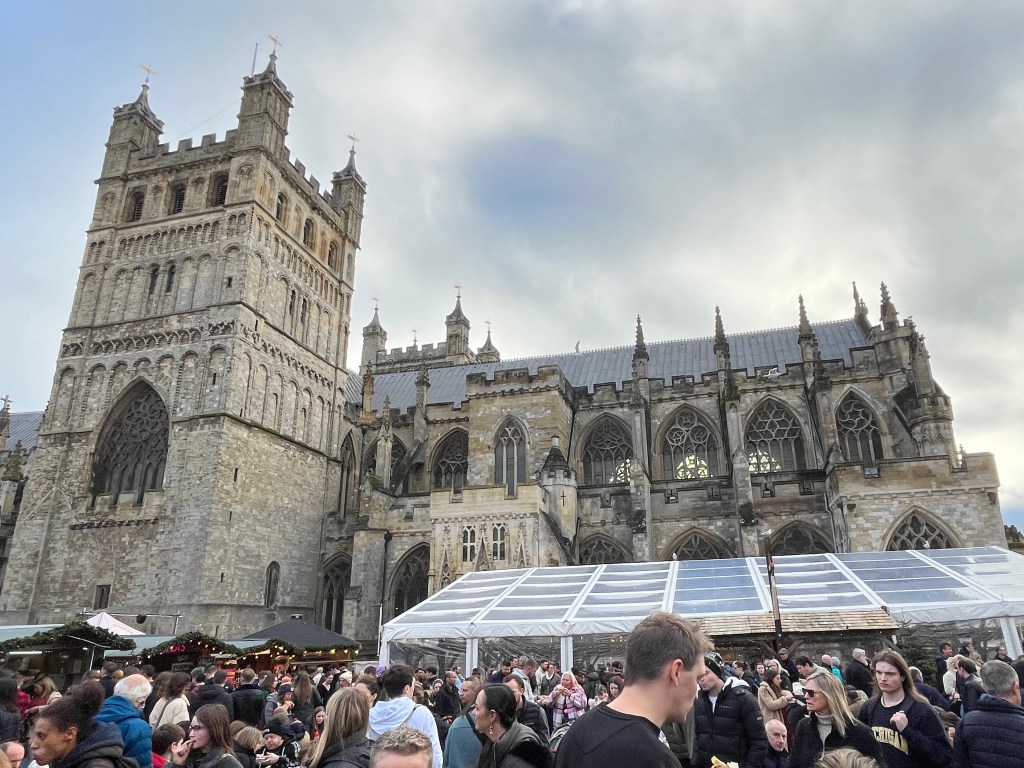 Side view of Exeter Cathedral.