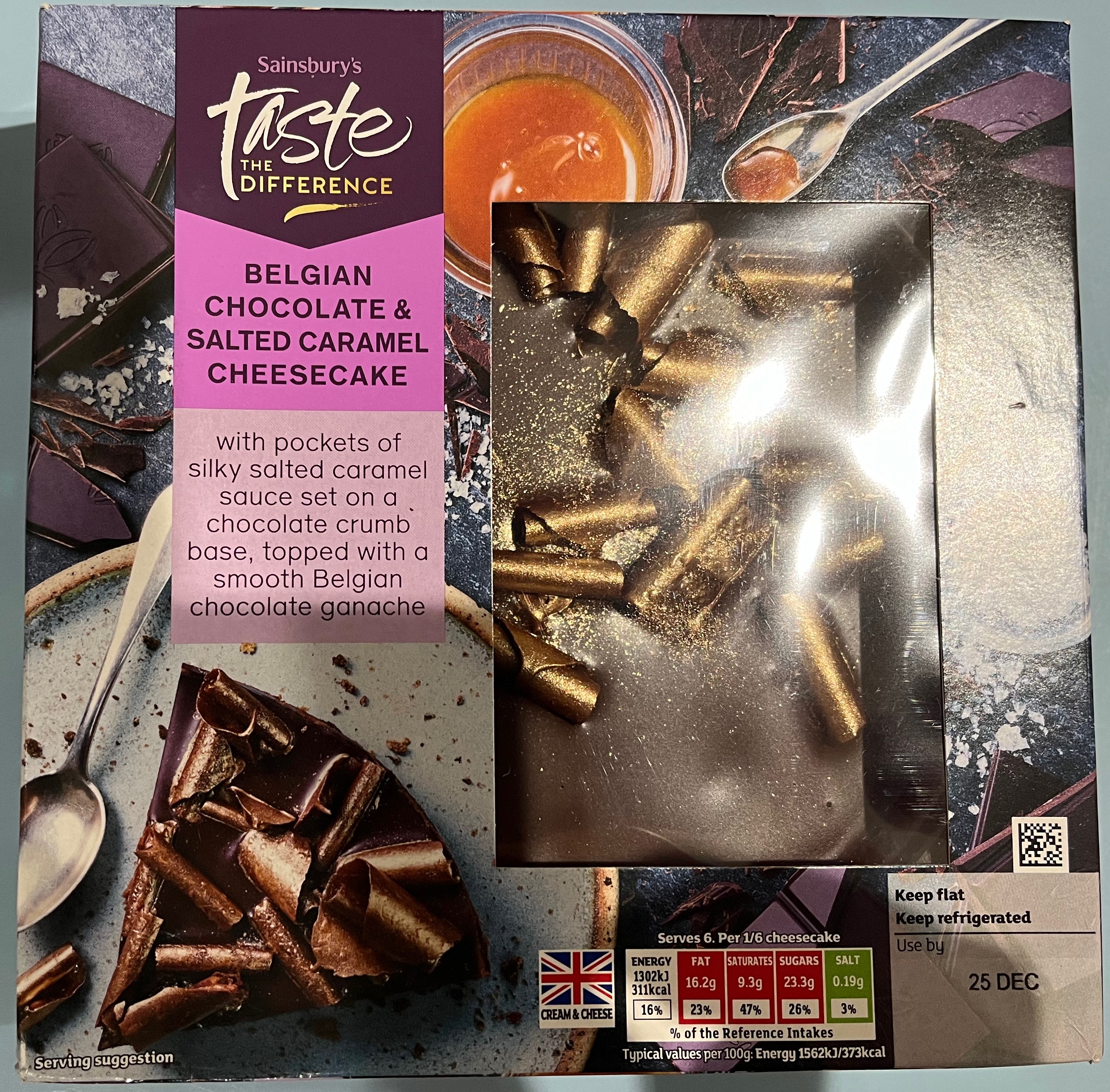 Sainsbury's Taste The Difference Belgian Chocolate & Salted Caramel Cheesecake