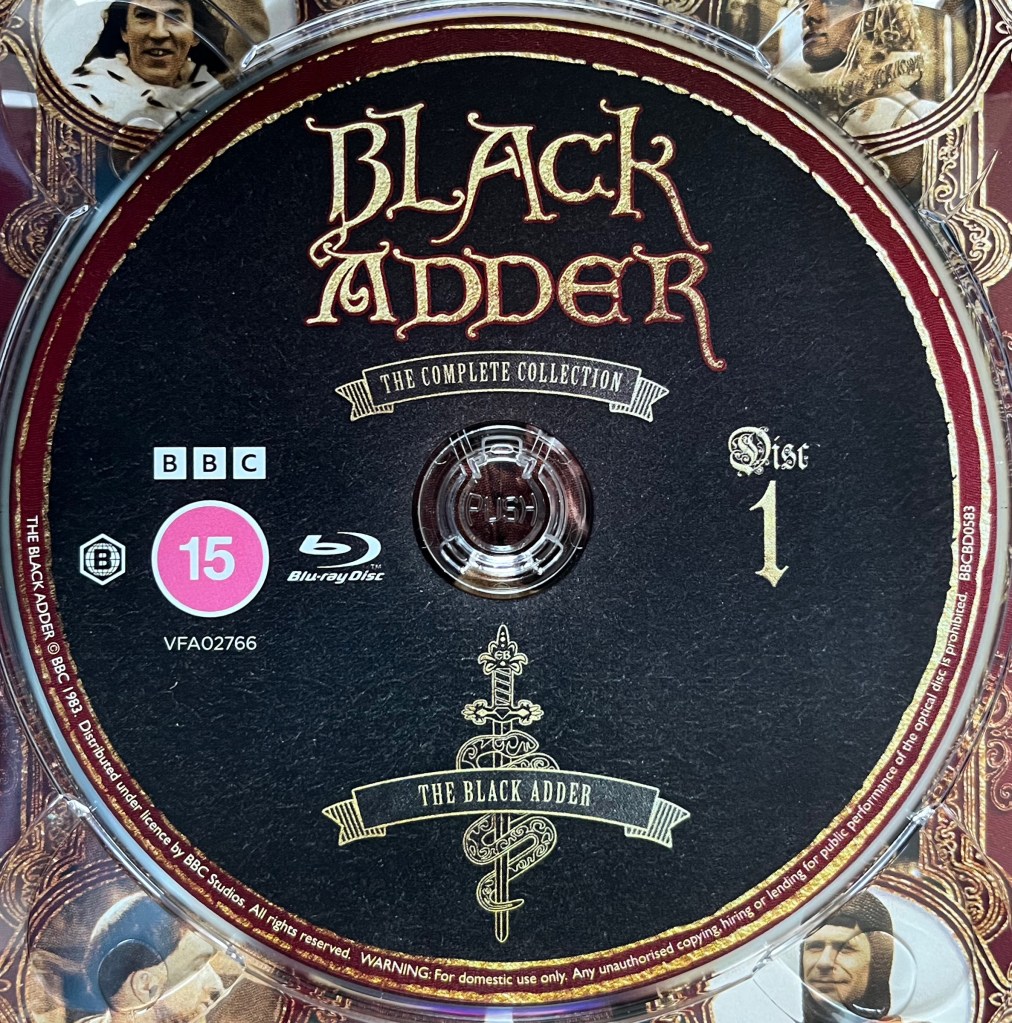 Blu-ray Disc 1 in the Blackadder Complete Collection box set, containing Series 1, The Black Adder.