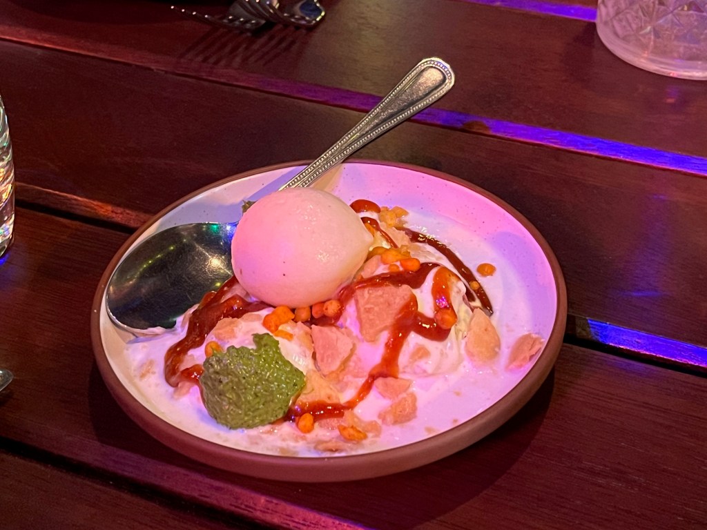 A plate of food at the Cinnamon Kitchen Holi Feast.