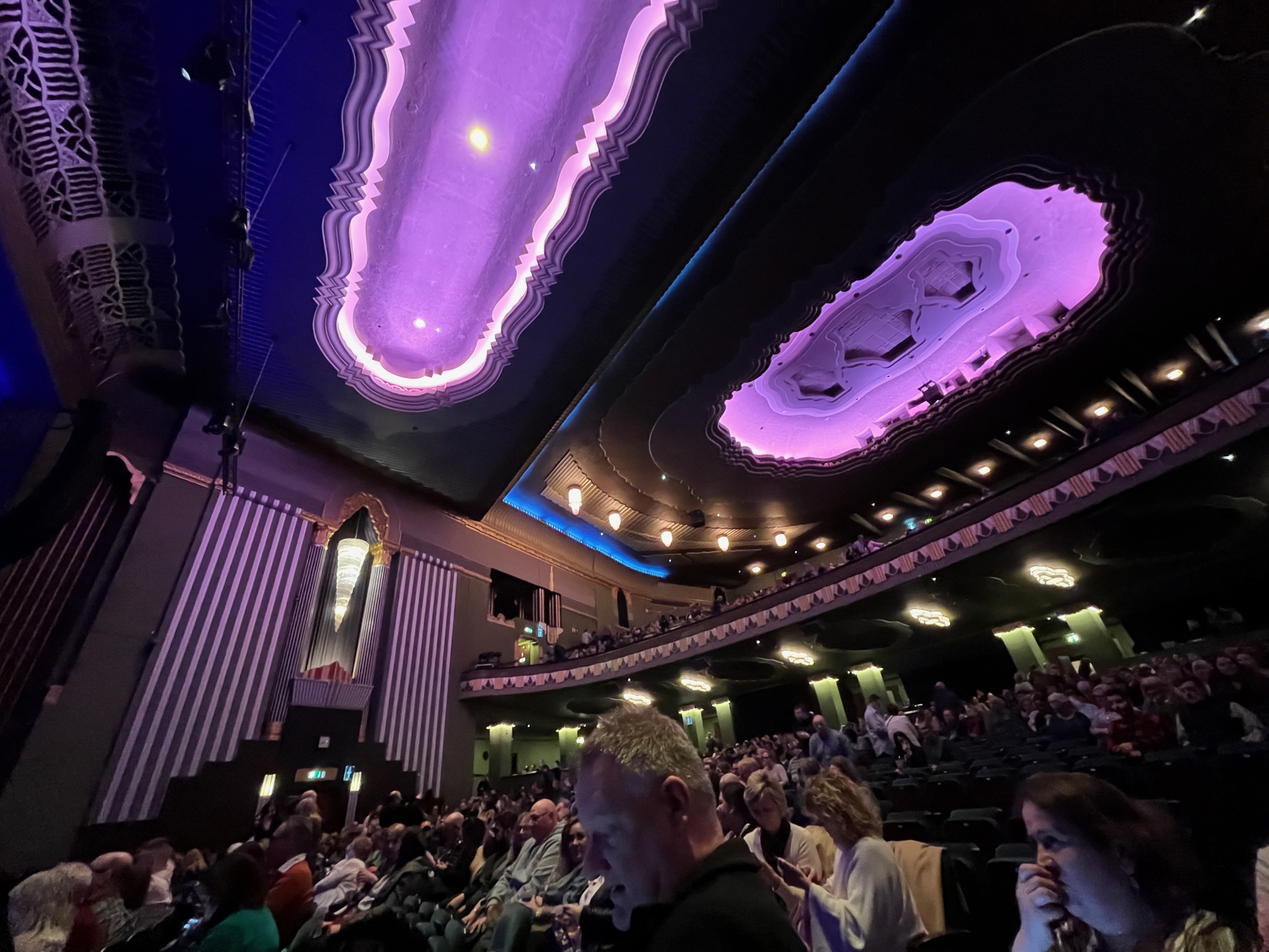 People filling the auditorium of the Hammersmith Apollo theatre, including an upper level above the stalls, for Sarah Millican's stand-up show Late Bloomer.