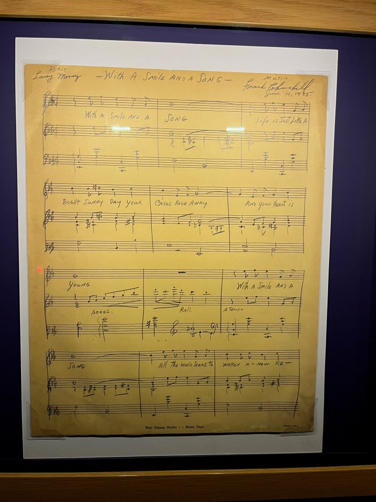 Sheet music for With A Smile And A Song, from Snow White And The Seven Dwarfs in 1937.