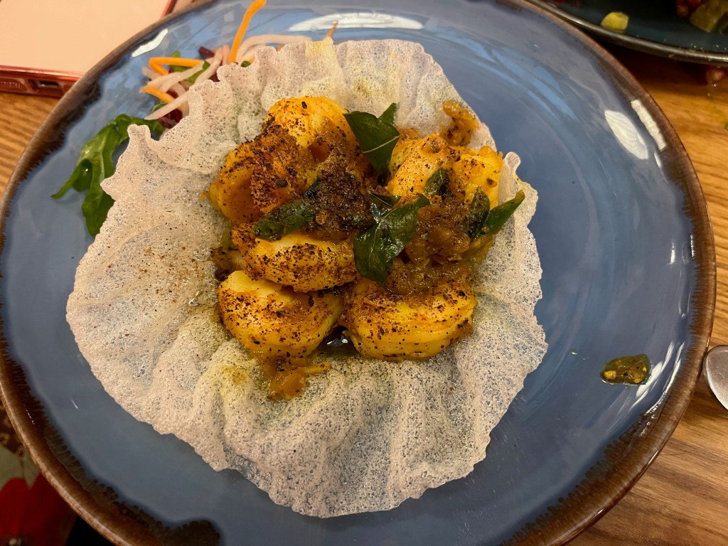 A plate of food at the Cinnamon Bazaar restaurant.