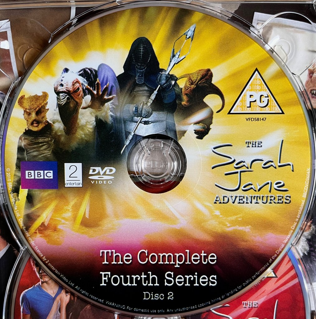 Series 4 Disc 2 from the DVD box set of The Sarah Jane Adventures, including photos of villains from the series such as the Graske.